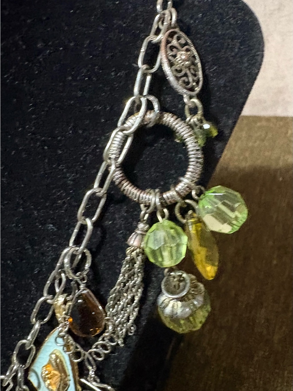 Vtg Upcycled Mother Mary Faith Based Handmade Charm Necklace Artisan Made OOAK - Picture 13 of 14